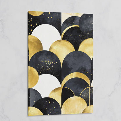 Abstract Circles Geometric Pattern Canvas Wall Art on gallery wrap
