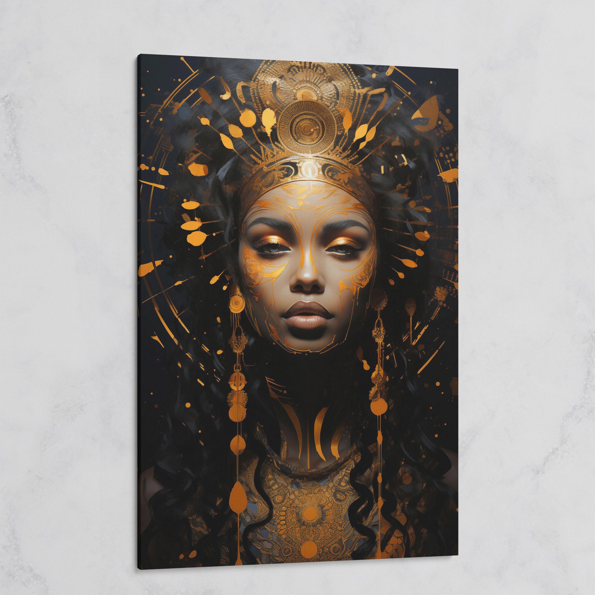 Empowered Beauty: African Woman Portrait Canvas on gallery wrap