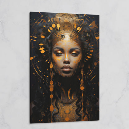 Empowered Beauty: African Woman Portrait Canvas on gallery wrap
