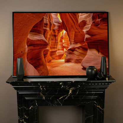 Antelope Canyon Arizona Landscape Canvas in black floating frame