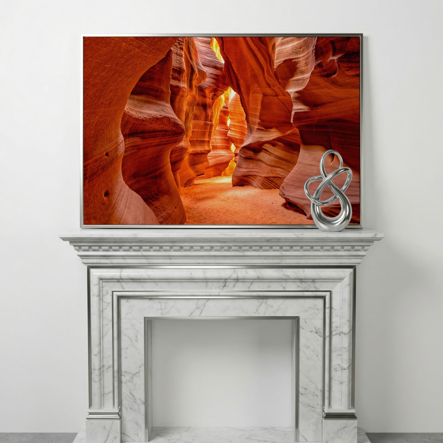 Antelope Canyon Arizona Landscape Canvas in silver floating frame