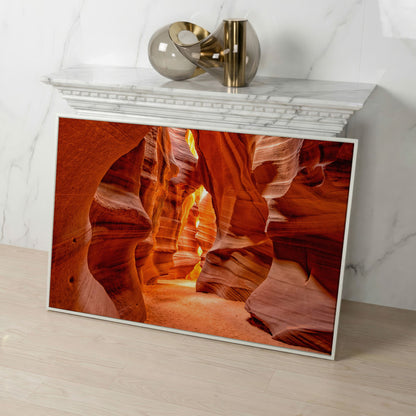 Antelope Canyon Arizona Landscape Canvas in white floating frame