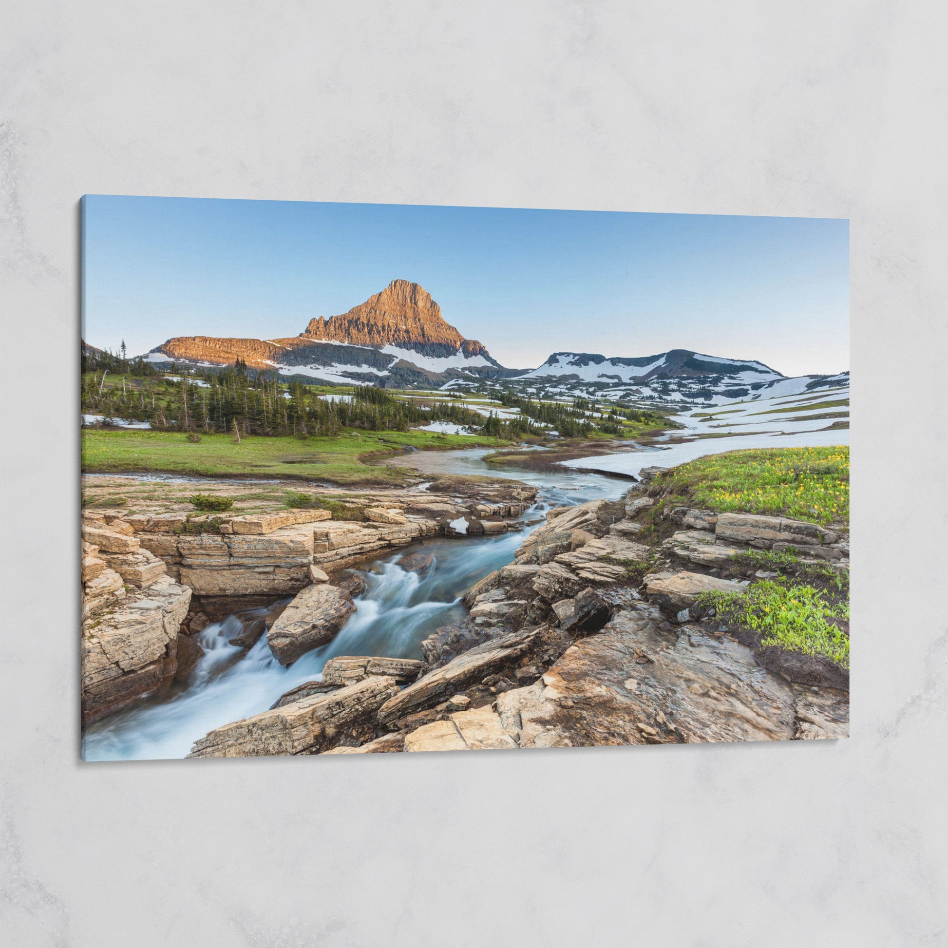 Logan Pass in Summer Canvas Print, Panoramic on gallery wrap