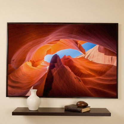Antelope Canyon Natural Rock Formation Canvas in dark walnut floating frame