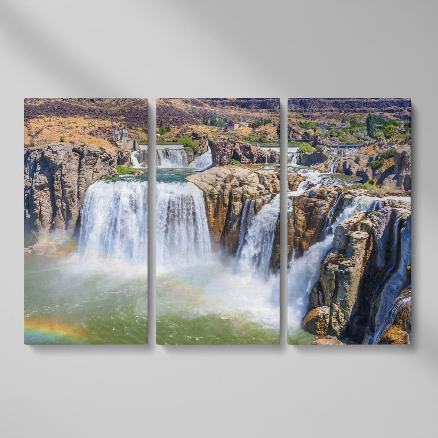 Shoshone Falls Park Panoramic Canvas Print as 3-panel split version