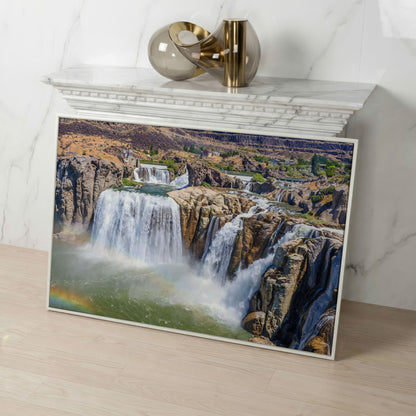 Shoshone Falls Park Panoramic Canvas Print in white floating frame