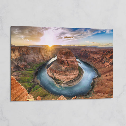 Horseshoe Bend Sunset Canvas Print. Grand Canyon Landscape on gallery wrap