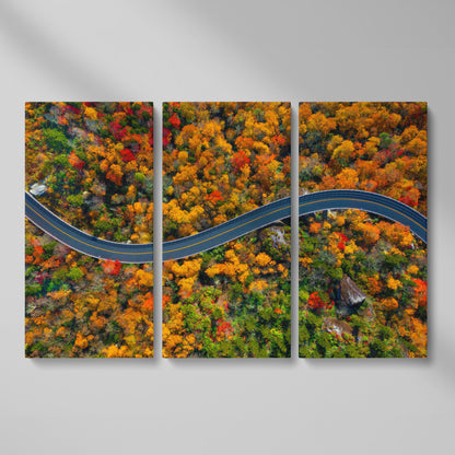 Blue Ridge Parkway Mountain Canvas Print as 3-panel split version