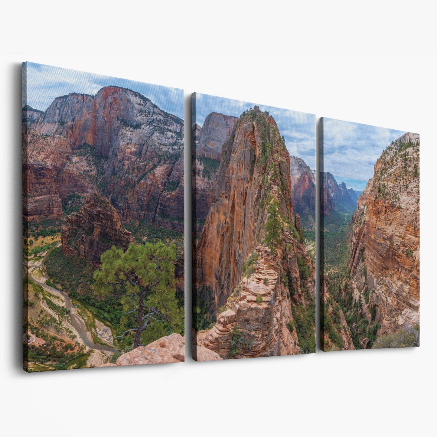 Zion Canyon from Angels Landing Trail Canvas as 3-panel split version