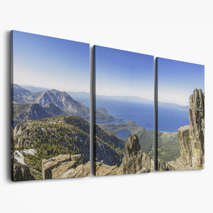 Lake Tahoe from Mount Tallac Canvas as 3-panel split version