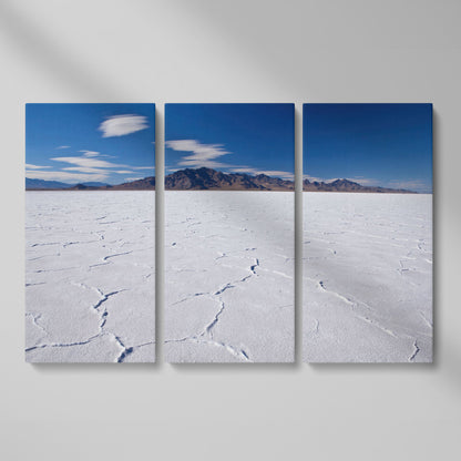 Bonneville Sunset Canvas Print. Utah Panoramic Wall Art as 3-panel split version