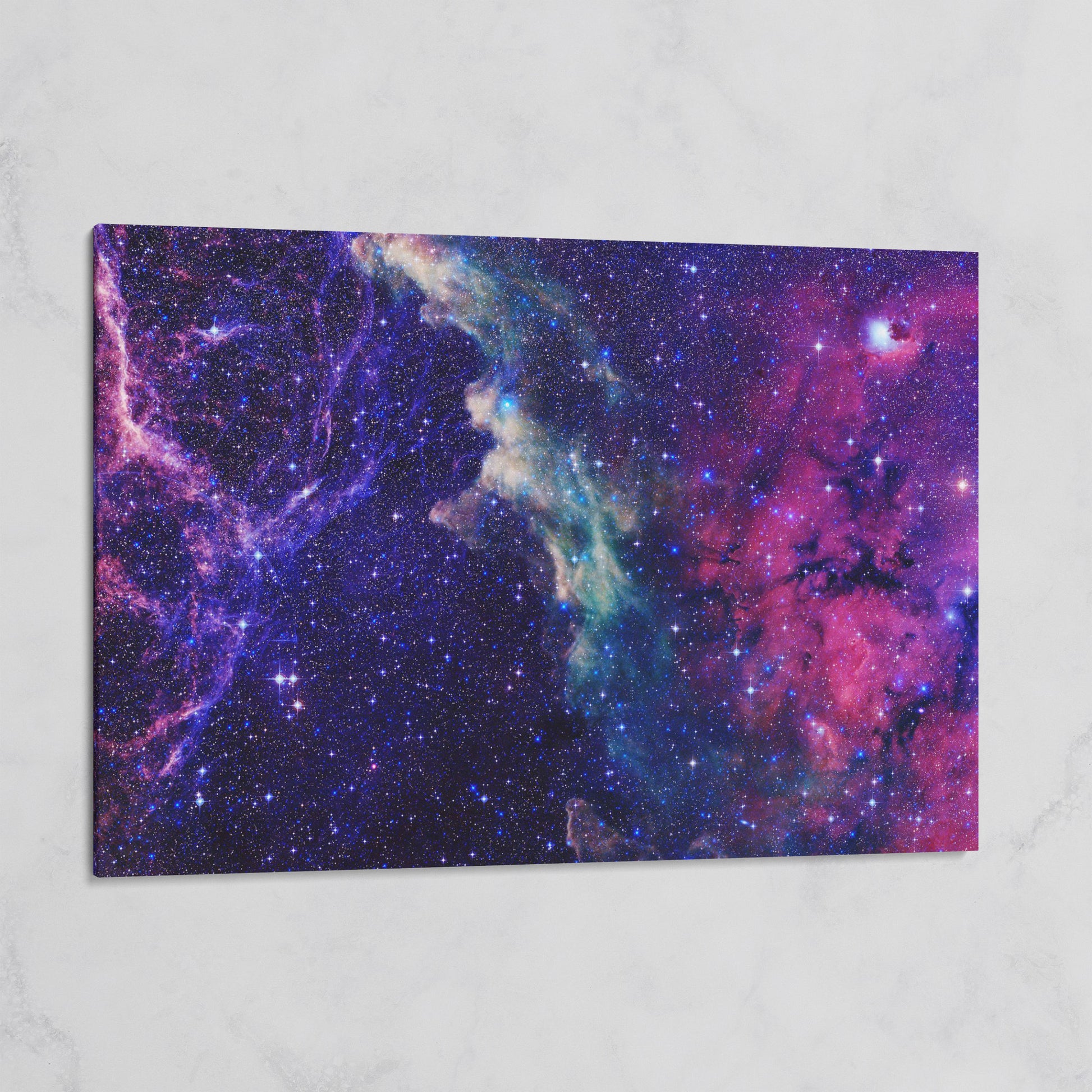 Cosmic Galaxies Canvas Print with Violet Nebula on gallery wrap