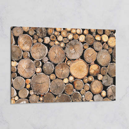 Stacked Firewood Canvas Wall Art on gallery wrap