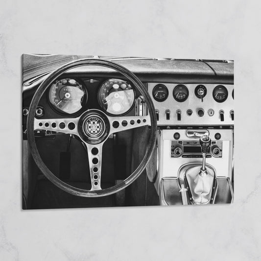 Jaguar E-Type Dashboard Canvas Wall Art on gallery wrap