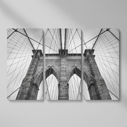 Brooklyn Bridge Architecture Canvas Print as 3-panel split version