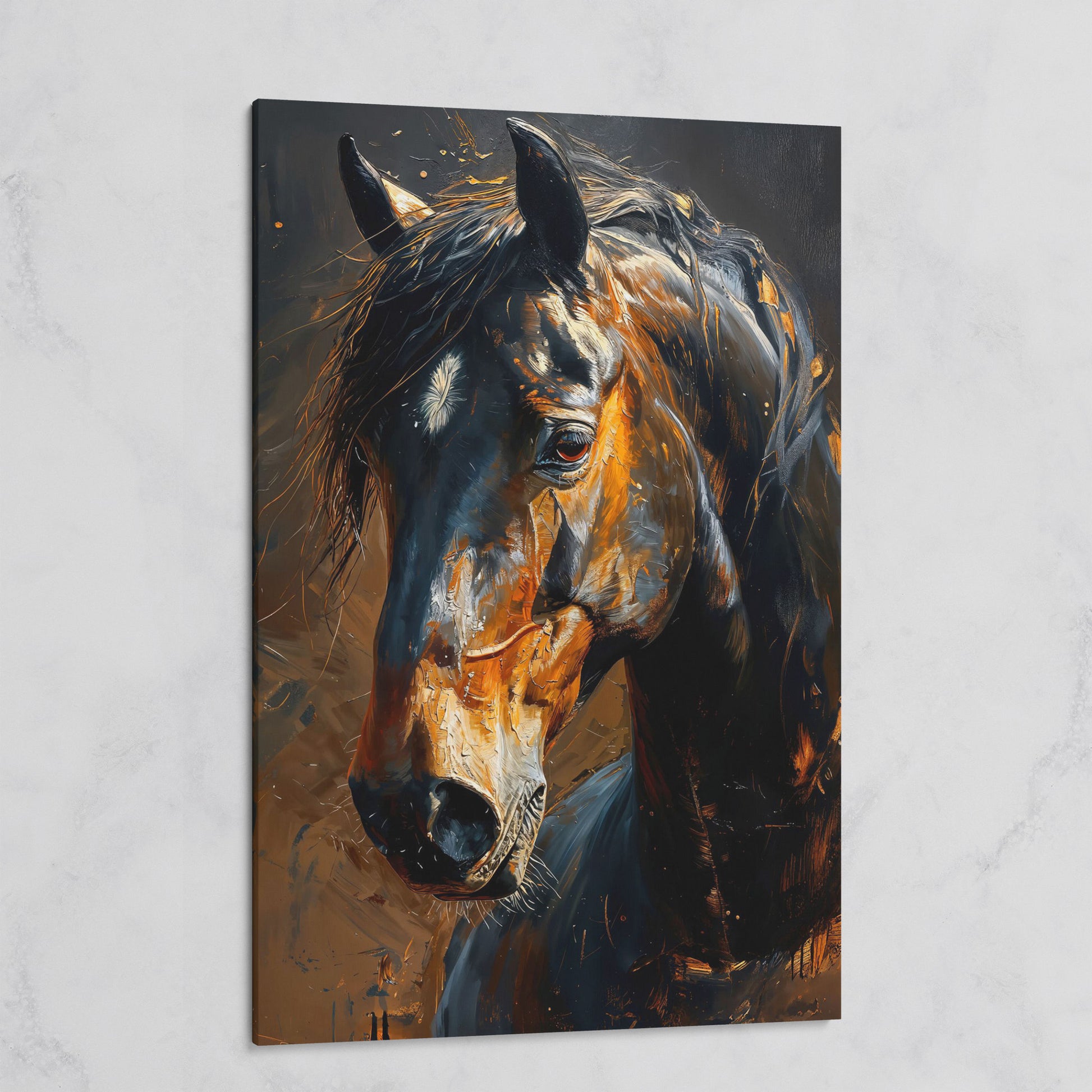 Golden Coat Horse Canvas Print on gallery wrap