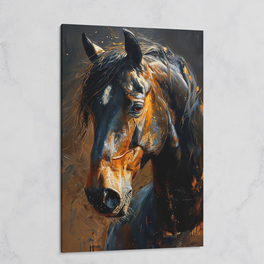 Golden Coat Horse Canvas Print on gallery wrap