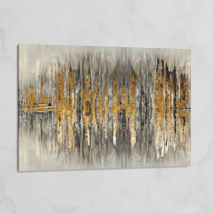 Gold and Grey Abstract Canvas Print on gallery wrap