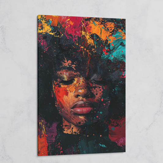 Abstract Colorful Portrait Canvas Print. Vibrant Woman's Face on gallery wrap