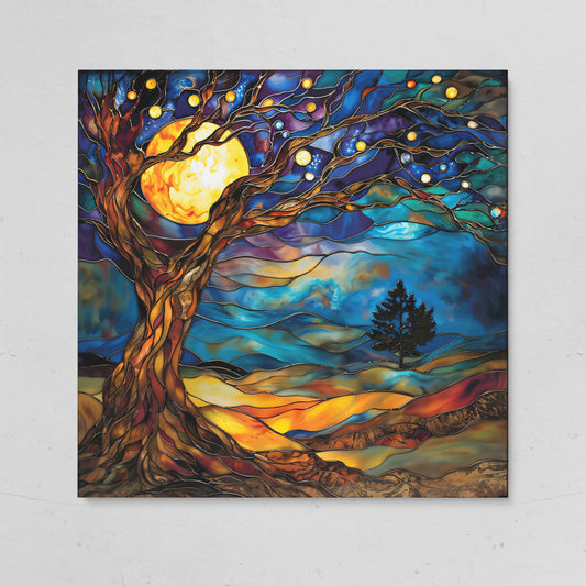 Tree of Life with Moon Canvas on gallery wrap