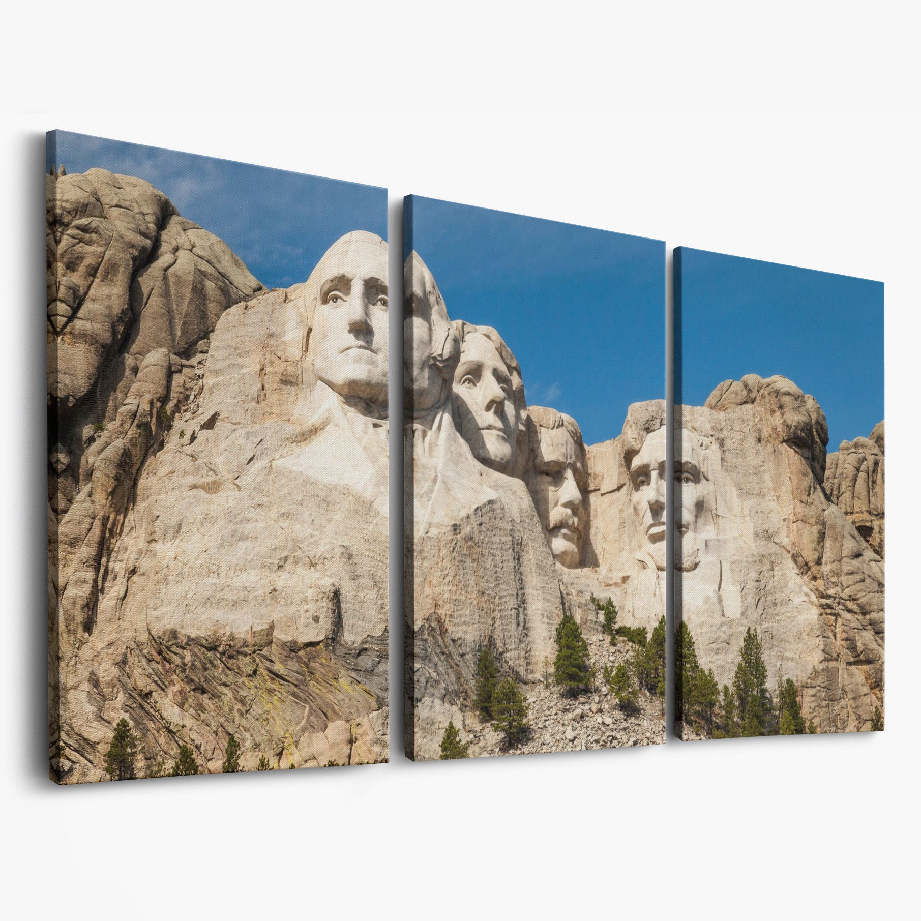 Mount Rushmore National Monument Canvas as 3-panel split version