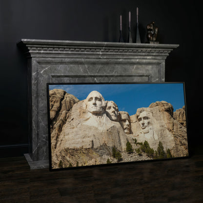 Mount Rushmore National Monument Canvas in black floating frame