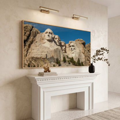 Mount Rushmore National Monument Canvas in white oak floating frame