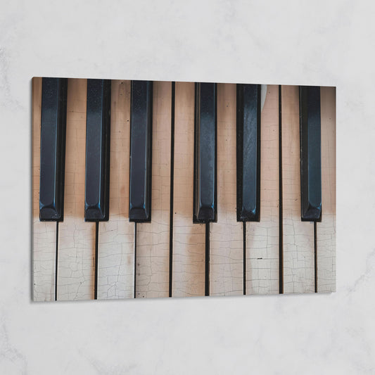 Vintage Piano Keys Canvas Print on gallery wrap