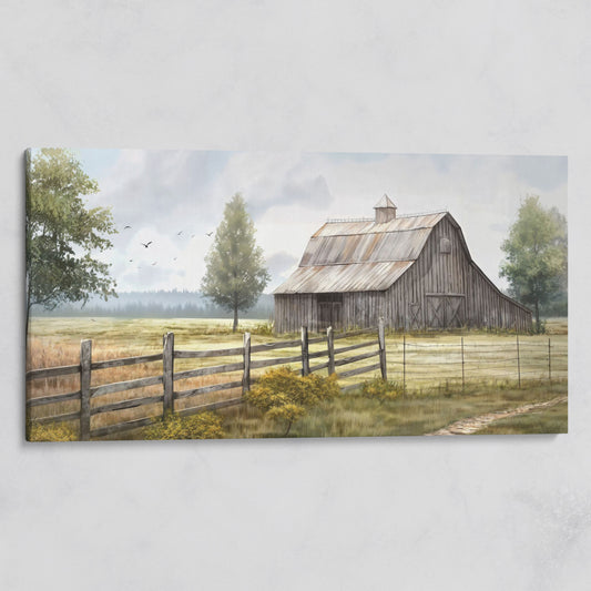 Rural Wooden Barn Canvas Wall Art on gallery wrap