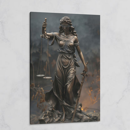 Lady Justice Themis Bronze Canvas Wall Art on gallery wrap