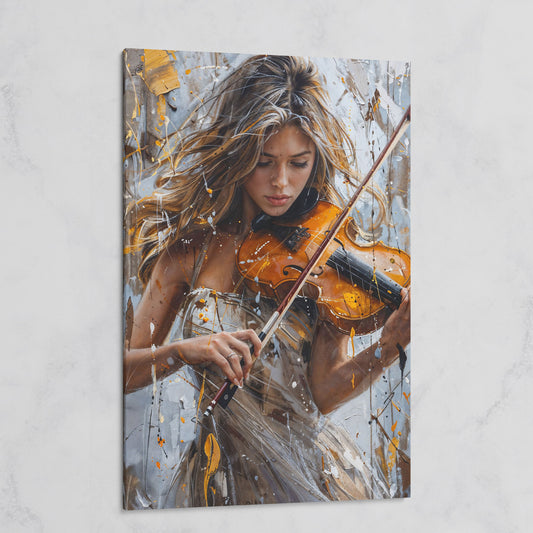 Girl Playing Violin Canvas Print on gallery wrap