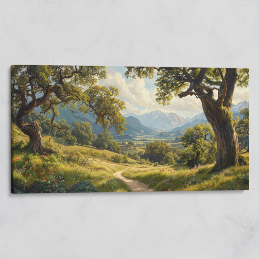 Sunny Mountain Valley Pathway Canvas on gallery wrap