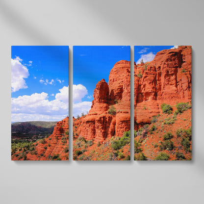 Sedona Cliffs Desert Landscape Canvas as 3-panel split version