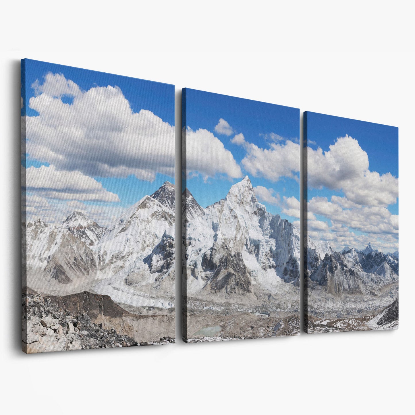 Everest Summit Himalayan Panorama Canvas as 3-panel split version
