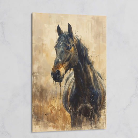 Elegant Steed Modern Farmhouse Canvas Print on gallery wrap