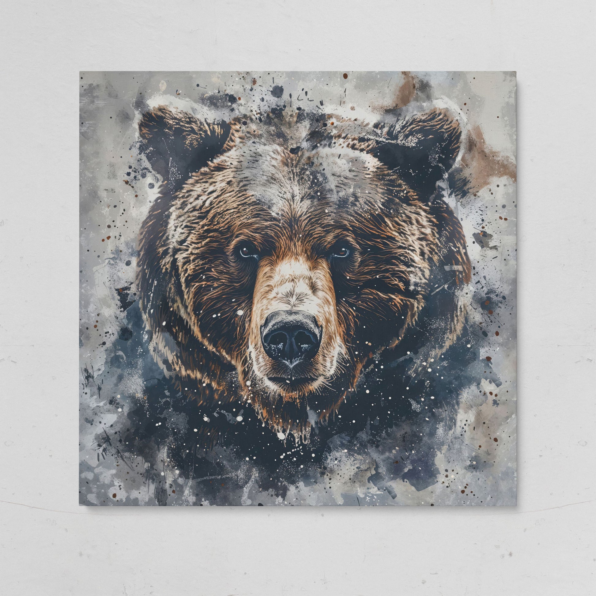 Grizzly Bear Portrait Canvas Print on gallery wrap