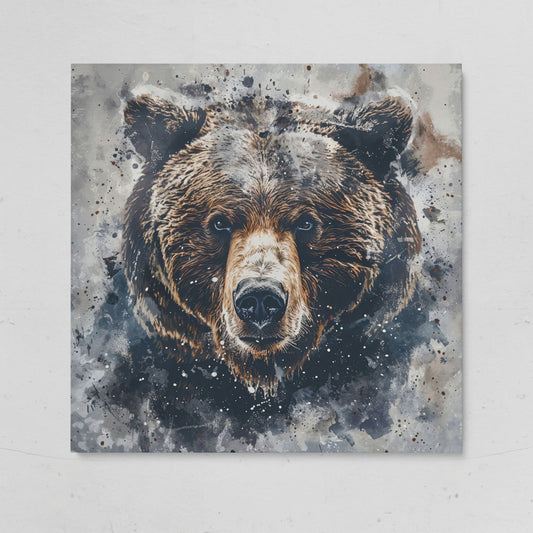 Grizzly Bear Portrait Canvas Print on gallery wrap