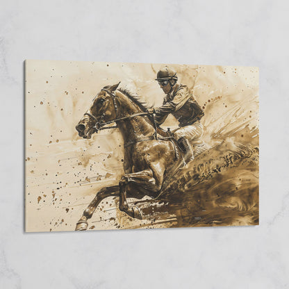 Vintage Jockey Horse Racing Canvas on gallery wrap