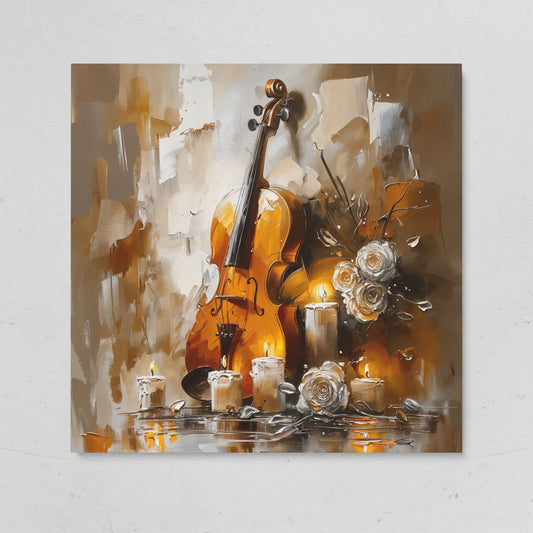 Vintage Violin Still Life Canvas on gallery wrap