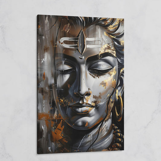 Majestic Shiva Spiritual Canvas Print on gallery wrap