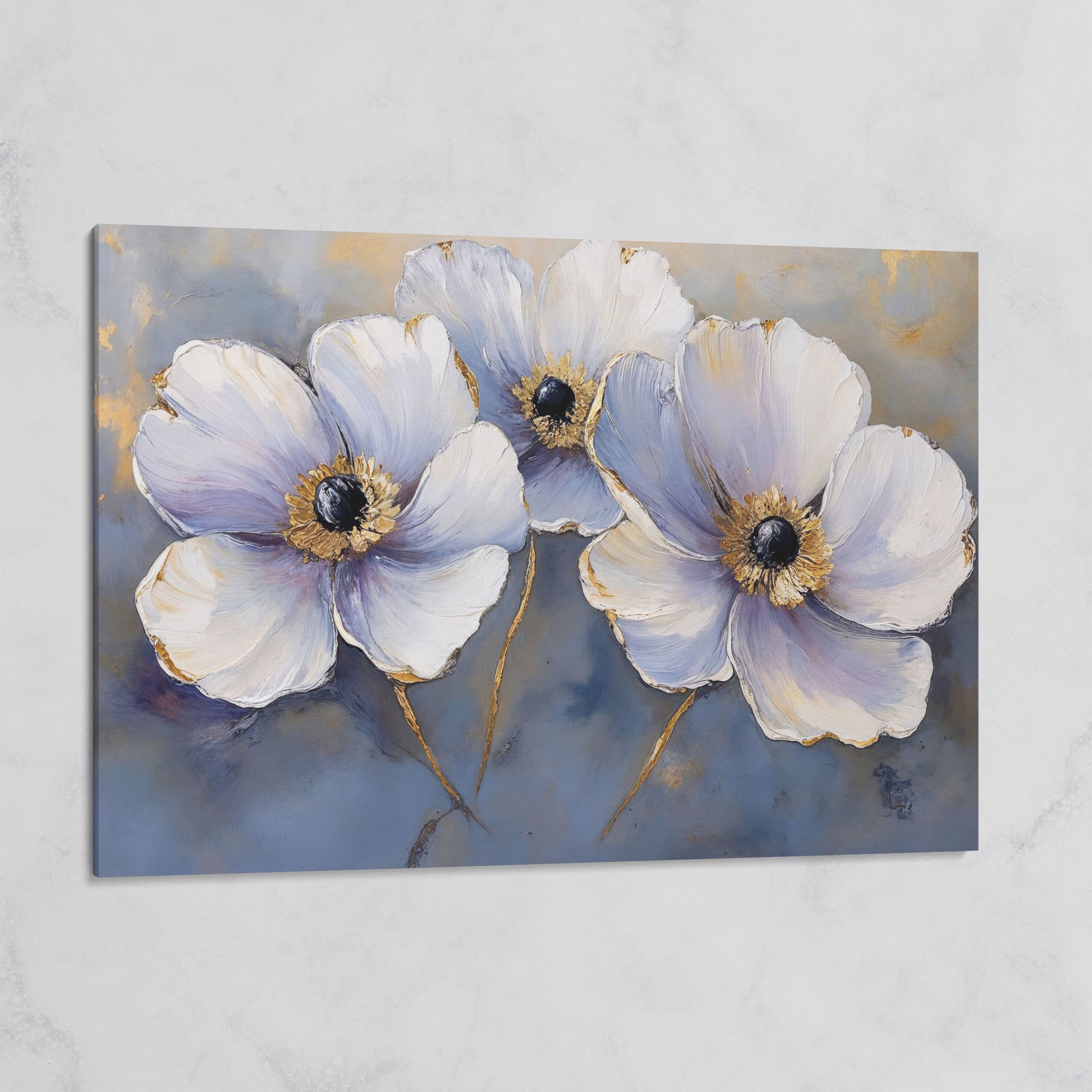 Lavender Orchids with Gold Centers Canvas Print on gallery wrap