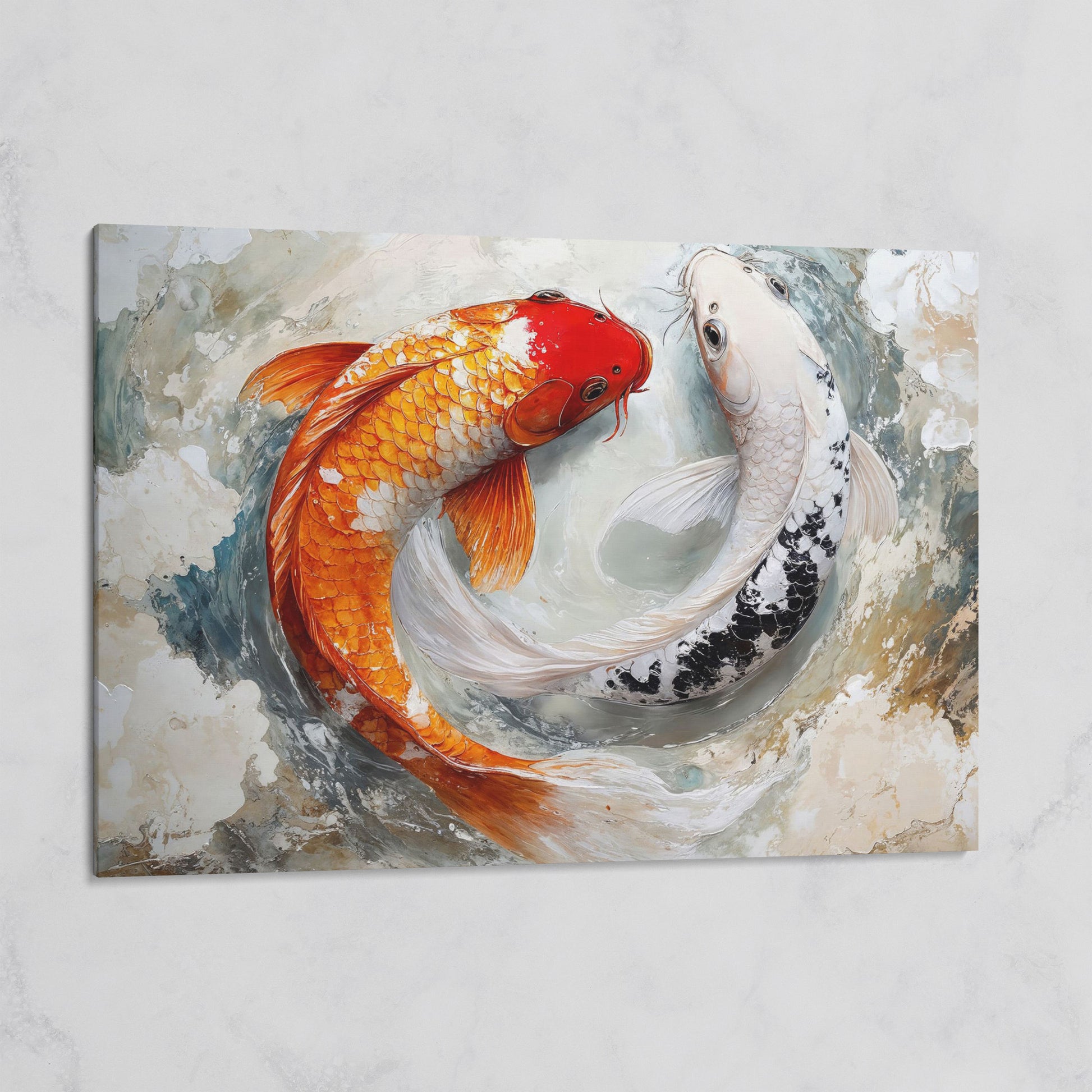 Yin Yang Koi Fish Canvas on gallery wrap