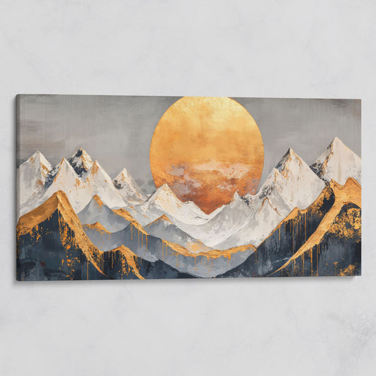 Golden Sun Over Mountains Canvas on gallery wrap