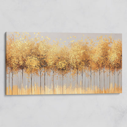 Golden Leaves Tree Forest Canvas on gallery wrap