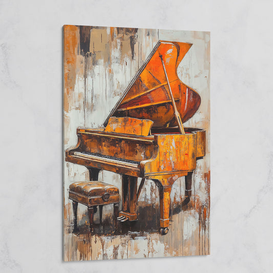 Vintage Piano Abstract Canvas Print on gallery wrap