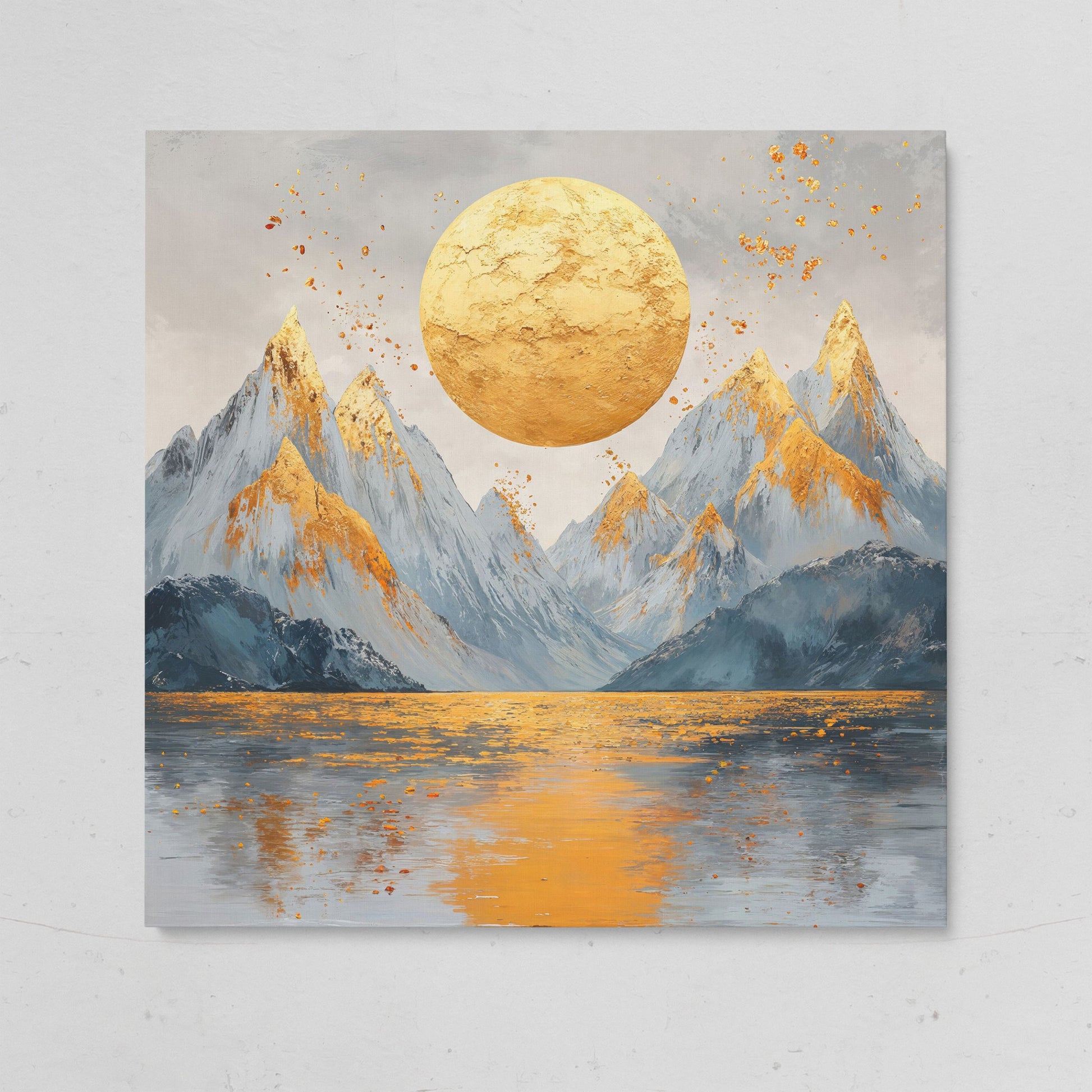 Surreal Sun and Mountain Canvas on gallery wrap