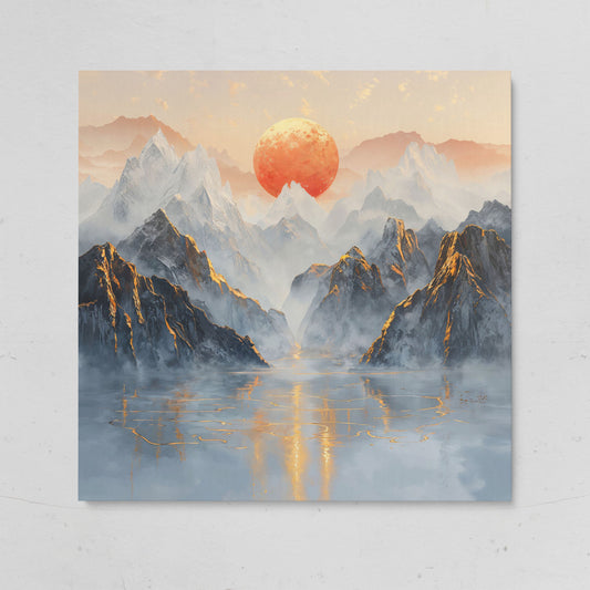 Sun Over Misty Mountains Canvas on gallery wrap