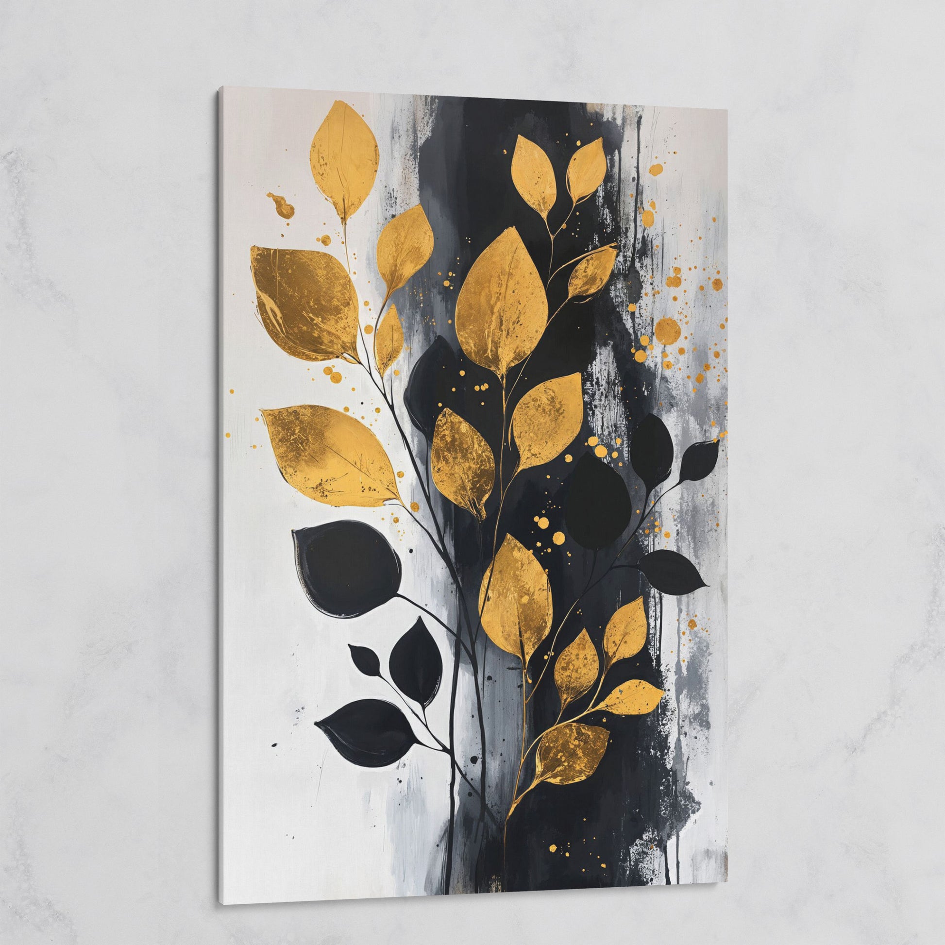 Modern Minimalist Botanical Leaf Canvas on gallery wrap