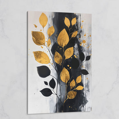 Modern Minimalist Botanical Leaf Canvas on gallery wrap