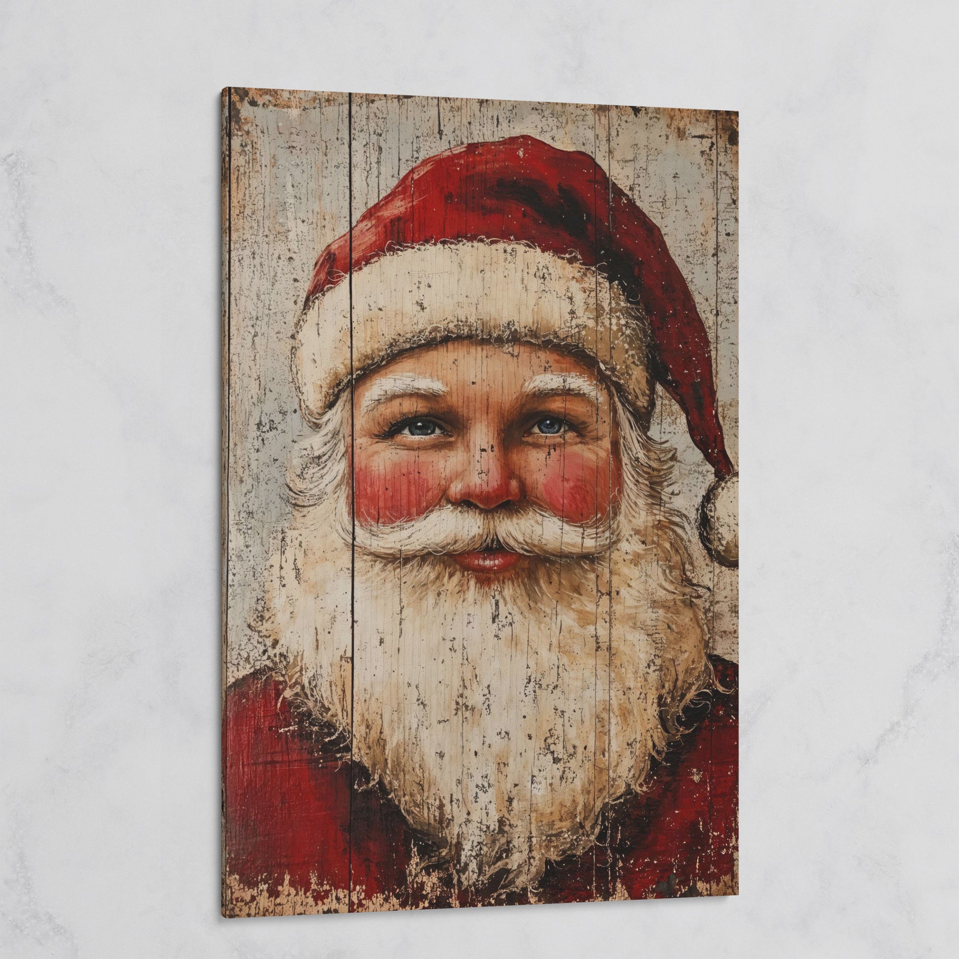 Rustic Santa Claus Portrait Canvas Print on gallery wrap